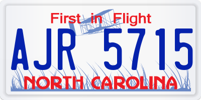 NC license plate AJR5715