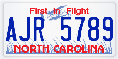 NC license plate AJR5789
