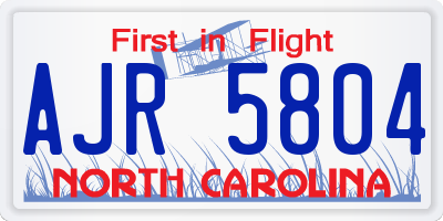 NC license plate AJR5804