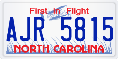 NC license plate AJR5815