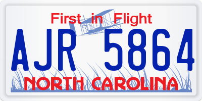 NC license plate AJR5864