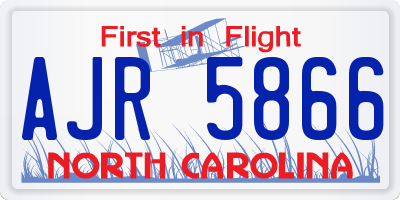 NC license plate AJR5866