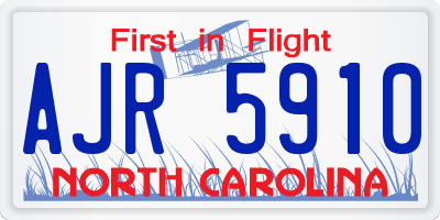 NC license plate AJR5910