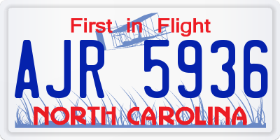 NC license plate AJR5936