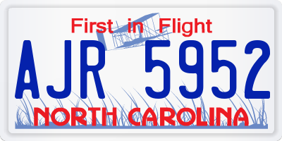 NC license plate AJR5952