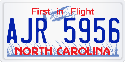 NC license plate AJR5956