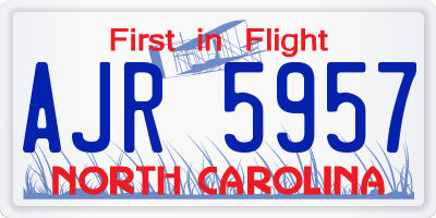 NC license plate AJR5957