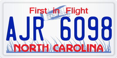 NC license plate AJR6098