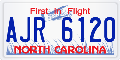 NC license plate AJR6120