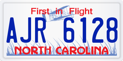 NC license plate AJR6128