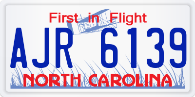 NC license plate AJR6139