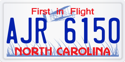 NC license plate AJR6150
