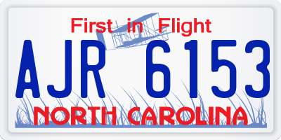 NC license plate AJR6153