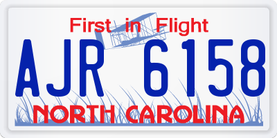 NC license plate AJR6158
