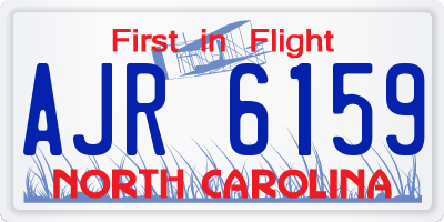 NC license plate AJR6159