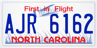 NC license plate AJR6162