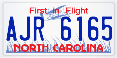 NC license plate AJR6165