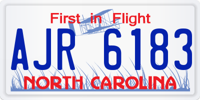 NC license plate AJR6183