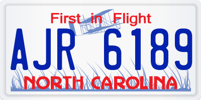 NC license plate AJR6189