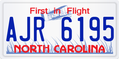 NC license plate AJR6195