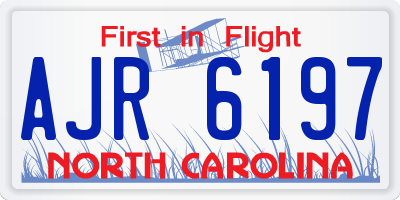 NC license plate AJR6197