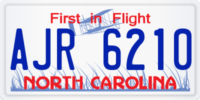 NC license plate AJR6210