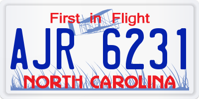NC license plate AJR6231
