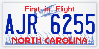 NC license plate AJR6255