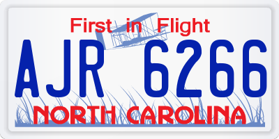 NC license plate AJR6266