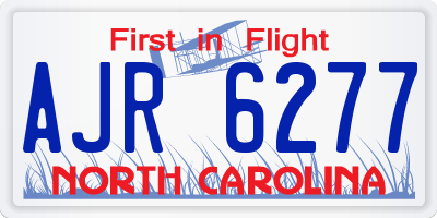 NC license plate AJR6277