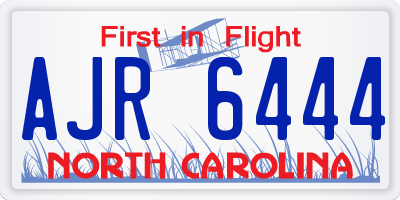NC license plate AJR6444