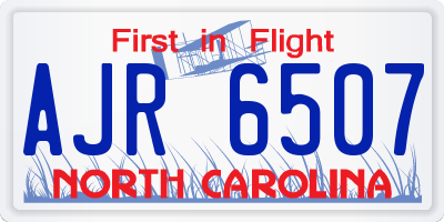 NC license plate AJR6507