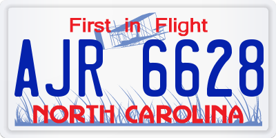 NC license plate AJR6628