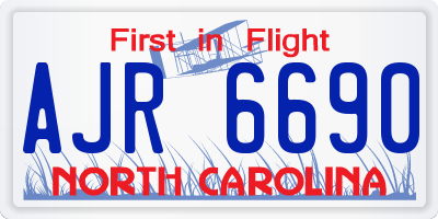 NC license plate AJR6690