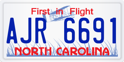 NC license plate AJR6691