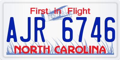 NC license plate AJR6746