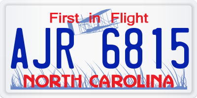NC license plate AJR6815