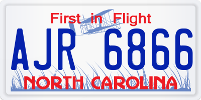 NC license plate AJR6866