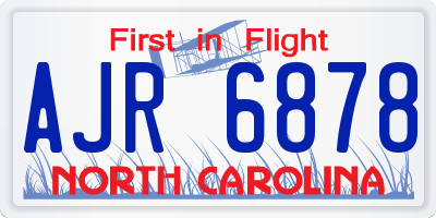 NC license plate AJR6878