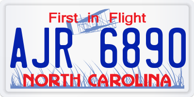 NC license plate AJR6890
