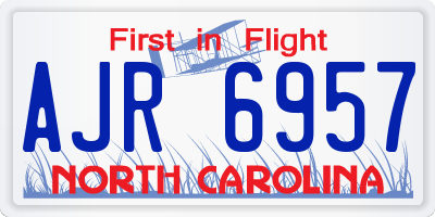 NC license plate AJR6957