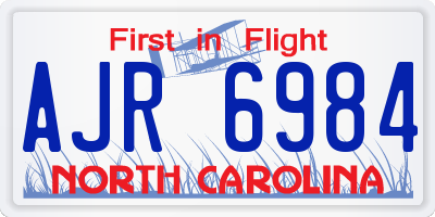 NC license plate AJR6984