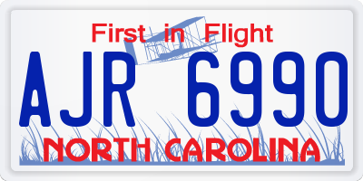NC license plate AJR6990