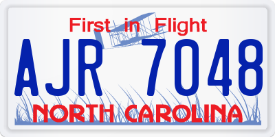 NC license plate AJR7048