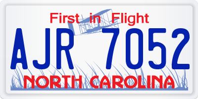 NC license plate AJR7052