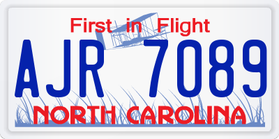NC license plate AJR7089