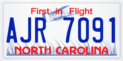 NC license plate AJR7091