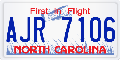 NC license plate AJR7106
