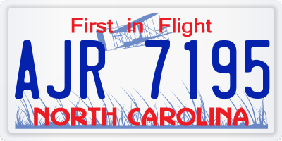 NC license plate AJR7195