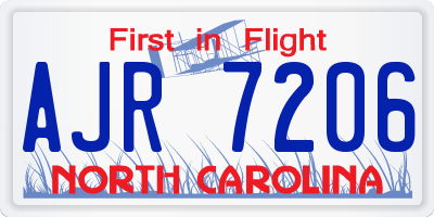 NC license plate AJR7206